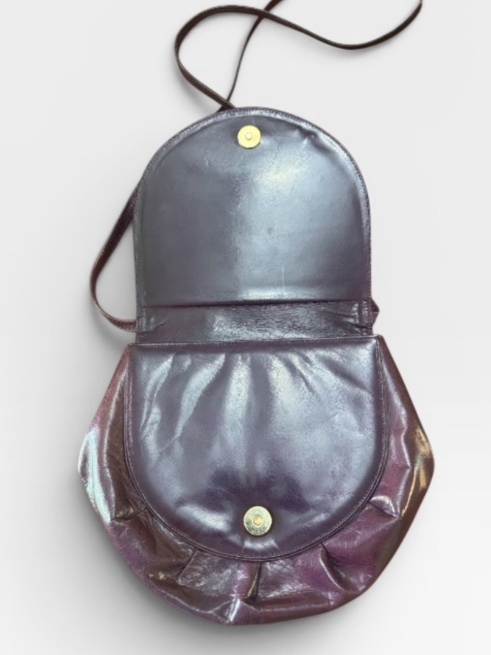 Vintage Stuart Weitzman Purple Leather Crossbody Shoulder Bag Made in Spain - Picture 5 of 6